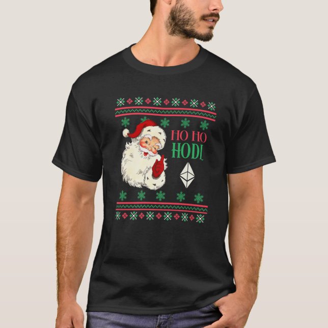 Ho Ho Hodl Etherum jul Cryptocurrency ETH T Shirt (Framsida)