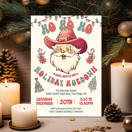 Ho Ho Hoedown Cowboy Santa Helgdag jul Party Inbjudningar