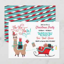 Ho Ho Hola Llama jul Party Inbjudningar