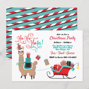 Ho Ho Hola Llama jul Party Inbjudningar