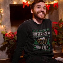 Ho Ho Hold My Beer Funny Christmas Lång Ärmad Tröja