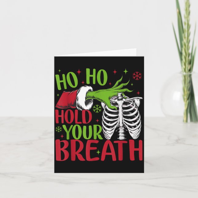 Ho Ho Hold Your Breath Soky Christmas Radiology Sk Kort (Framsida)