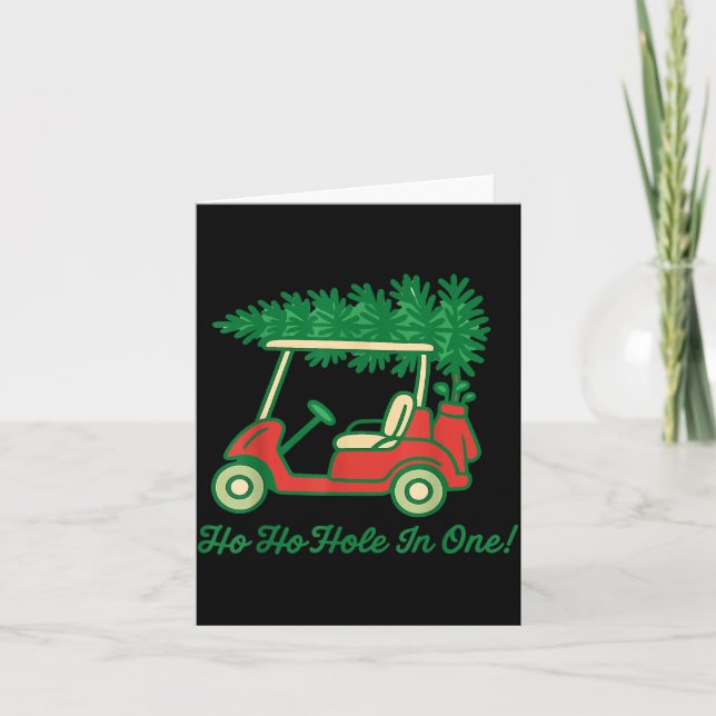 Ho Ho Hole In One Santa Golf Christmas Holiday Gol Kort (Framsida)