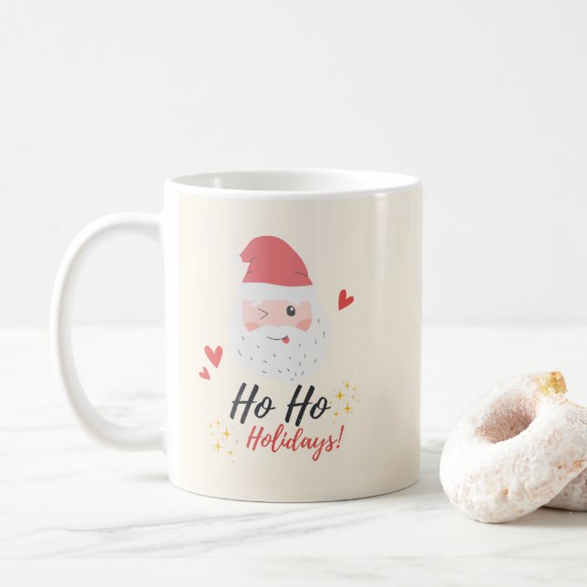 Ho Ho Holidays Santa Face Kaffemugg (Med munk)