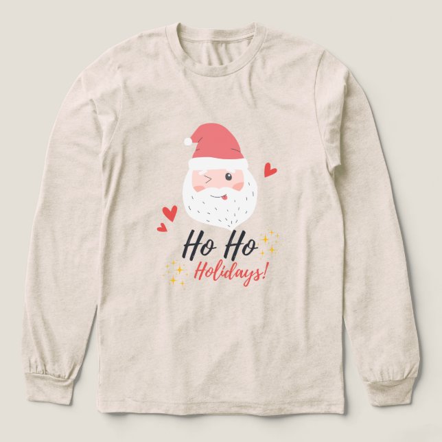Ho Ho Holidays Santa Face T Shirt (Design framsida)