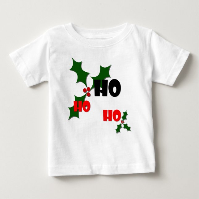 Ho Ho Holly & Berries Barn Shirt Tee Shirt (Framsida)
