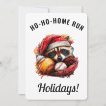 Ho-Ho-Home Run Baseball Julkort — Personlig