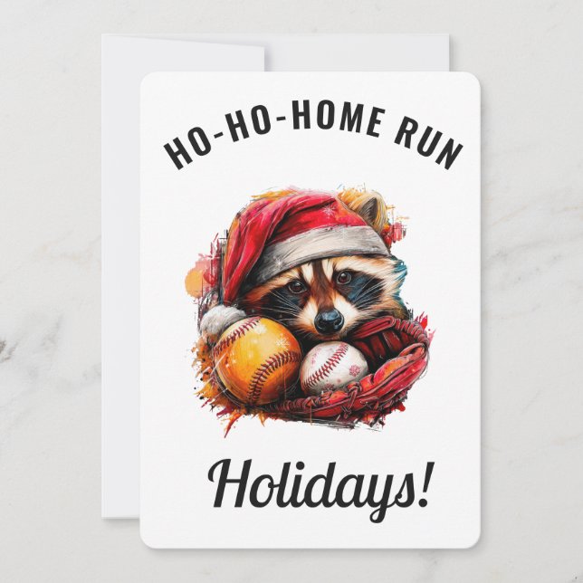 Ho-Ho-Home Run Baseball Julkort — Personlig (Framsida)