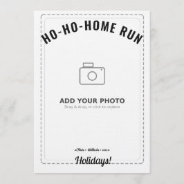 Ho-Ho-Home Run Raccoon Holiday Card (White Back) Inbjudningar