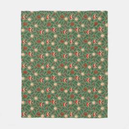 Ho-Ho-Home Run Raccoon Holiday Pattern Throw Blank Fleecefilt