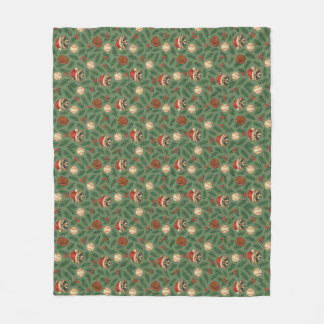 Ho-Ho-Home Run Raccoon Holiday Pattern Throw Blank Fleecefilt
