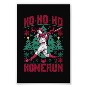 Ho Ho Homerun Baseball Ugly jul Sweater Fototryck