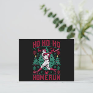Ho Ho Homerun Baseball Ugly jul Sweater Helg Vykort