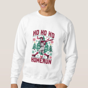Ho Ho Homerun Baseball Ugly jul Sweater Lång Ärmad Tröja