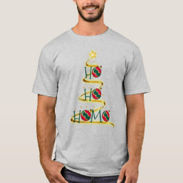"Ho ho homo" gay julgran med prydnadsföremål. T Shirt