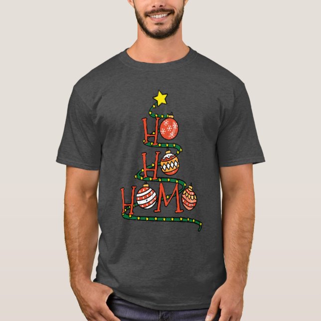 "Ho Ho Homo" Gay Julgran w Bollar lustig T-Sh T Shirt (Framsida)