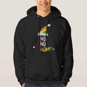 Ho Ho Homo Girls Santa Hat-Pridet Fl Hoodie