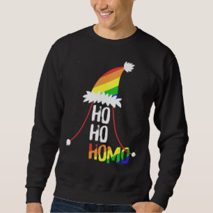 Ho Ho Homo Girls Santa Hat-Pridet Fl Lång Ärmad Tröja