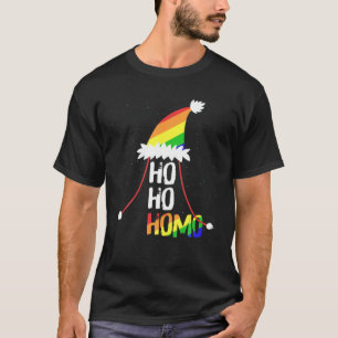Ho Ho Homo Girls Santa Hat-Pridet Fl T Shirt