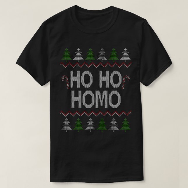Ho Ho Homo Homo Homosexual LGBT Gay God jul T Shirt (Design framsida)