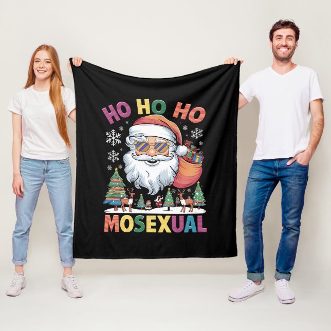 Ho Ho Homosexual jultomten Helgdag Gay pride Fleecefilt (På plats)