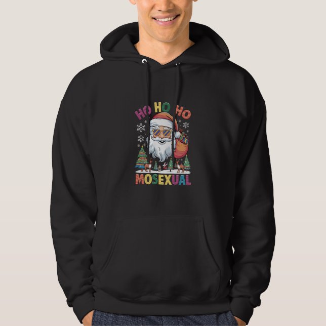 Ho Ho Homosexual jultomten Helgdag Gay pride Hoodie (Framsida)