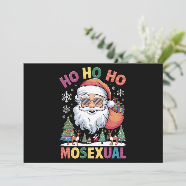 Ho Ho Homosexuell Jul Tomte Semestern Gay Pride Julkort (Stående Fram)