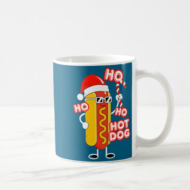 Ho Ho Hot Dog Funny Christmas– Festive Hot Dog In  Kaffemugg (Höger)