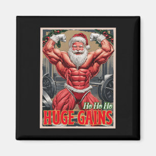 Ho Ho Huge Gains Pumping Bodybyggder Santa Christm Magnet