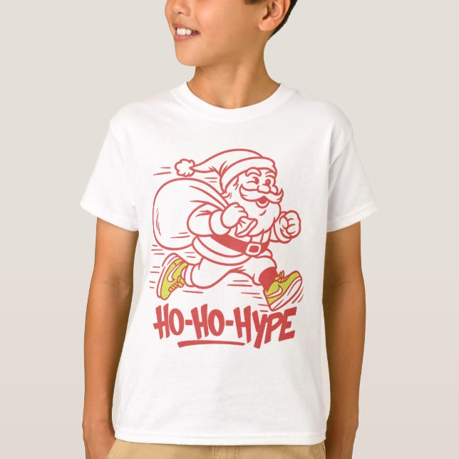 "Ho-Ho-Hype - Streetwear Santa Sneaker T Shirt (Framsida)