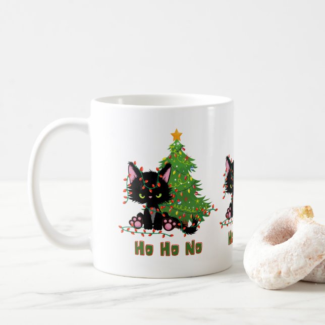 HO HO INGET Julkatt Kaffemugg (Med munk)
