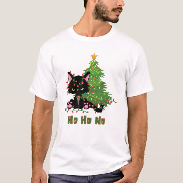 HO HO INGET Julkatt T Shirt (Framsida)