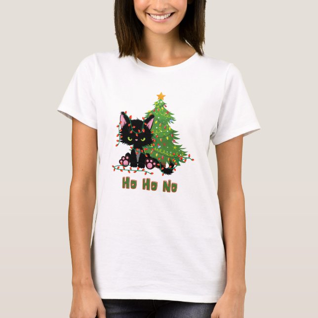 HO HO INGET Julkatt T Shirt (Framsida)