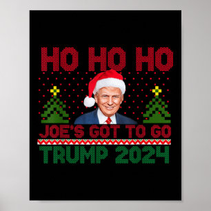 Ho Ho Joes Har To Go Trump 2024 Lustigt jul Poster