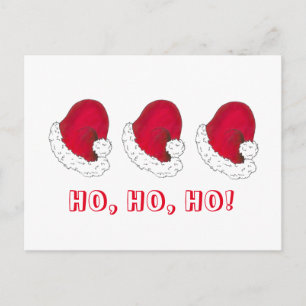 Ho Ho Julafton God Santa Hat Helgdag Helg Vykort