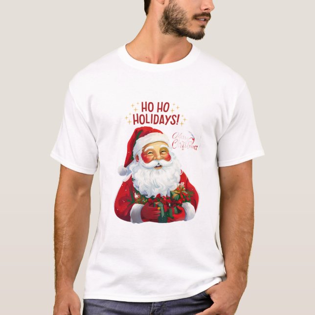 Ho Ho Jultomten - God jul T Shirt (Framsida)