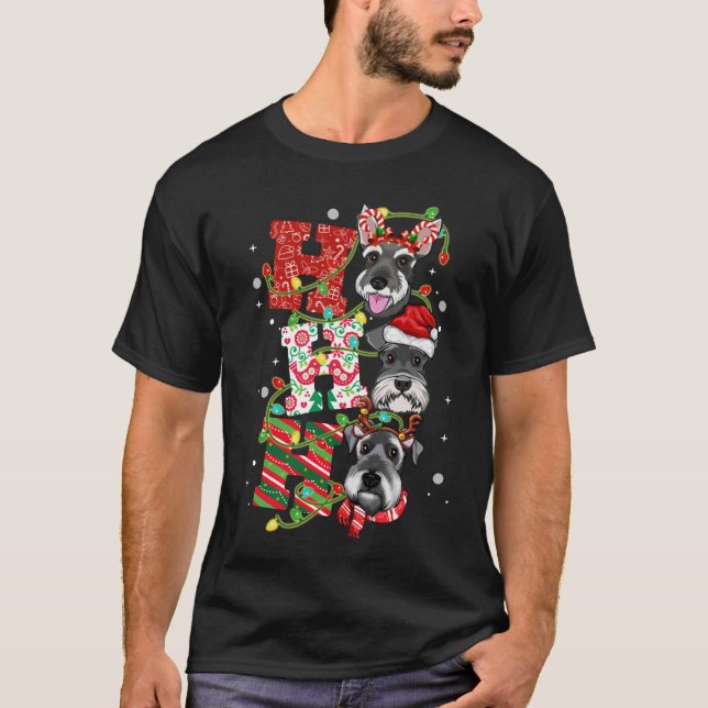 Ho Ho Miniature Schnauzer Cute Hundälskares Chris T Shirt (Framsida)
