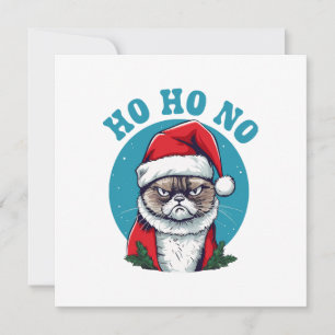 Ho ho nej - rolig grinig tomte katt inbjudningar