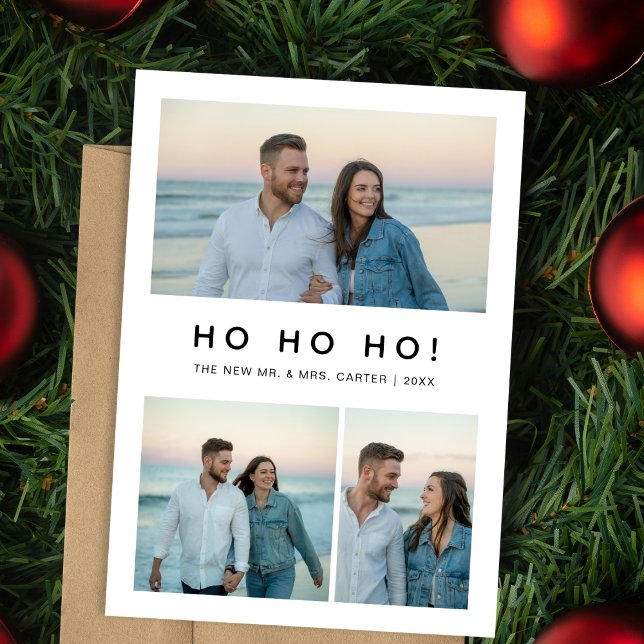 Ho Ho Newlyed jul Beach Photo Card Julkort (Skapare uppladdad)