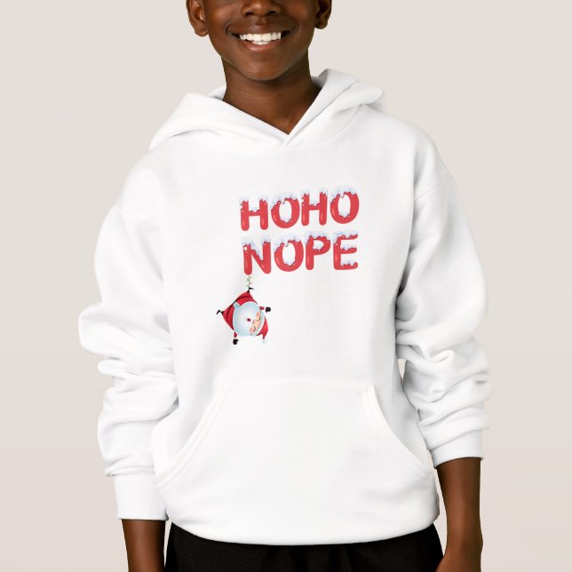 Ho Ho Nope Cute Christmas Kids Hoodie T Shirt (Framsida)