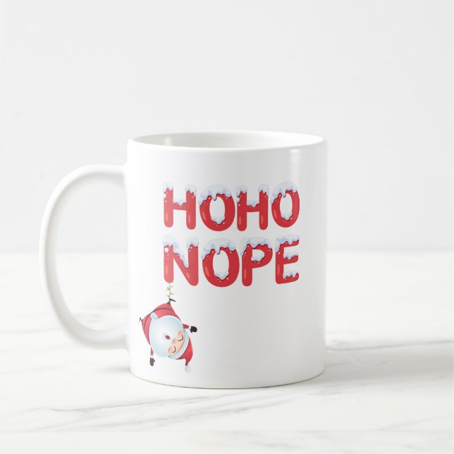 Ho Ho Nope Funny Christmas Mug Kaffemugg (Vänster)
