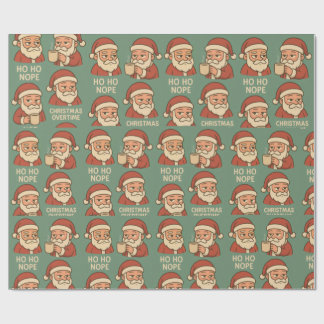 HO HO Nope Green Background Presentpapper