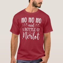 Ho ho och en flaska av Merlot white lettering