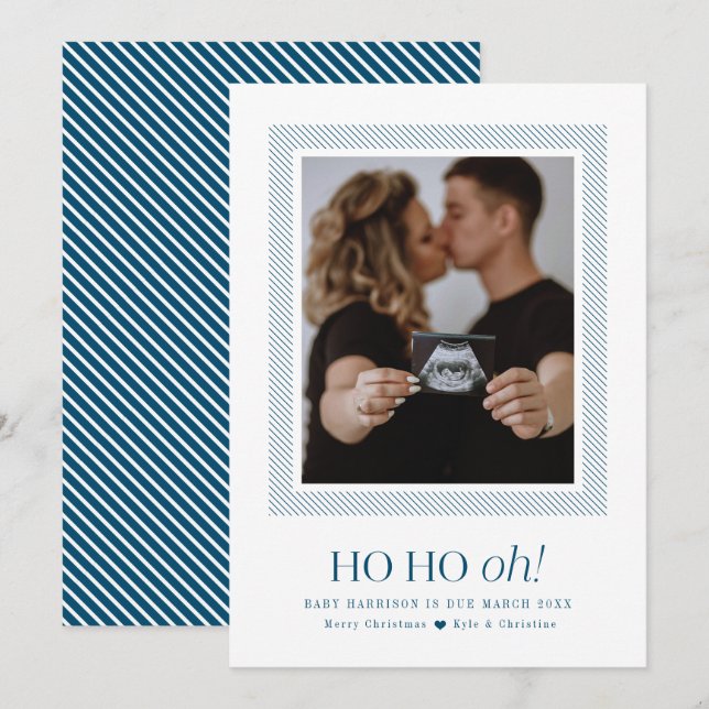 Ho Ho Oh Gravid annonsör julkort (Fram/baksida)