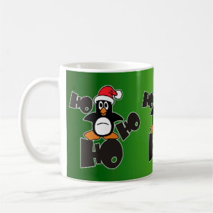 Ho Ho - Penguin - god jul + din backgr Kaffemugg