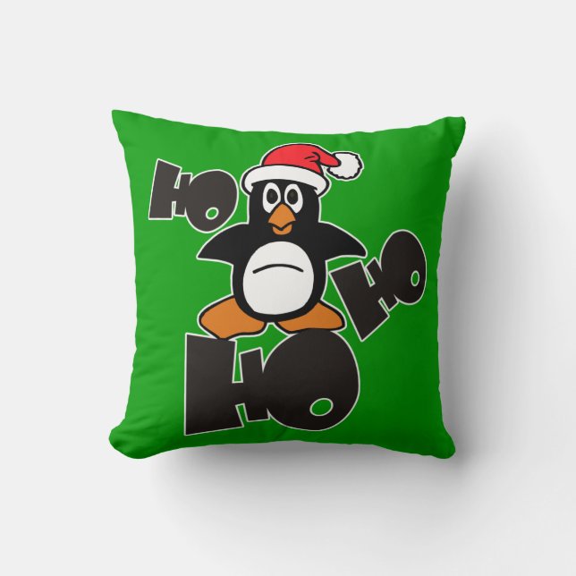 Ho Ho - Penguin - god jul + din idé Kudde (Framsida)