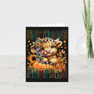 Hö Hö Pumpa Retro Stil Highland Ko För Höst Kort