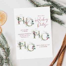 Ho Ho Red Grönt Modern Julfest-inbjudan Julkort