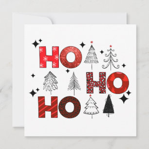 Ho Ho Red Julgranar Winter helgdag-kort