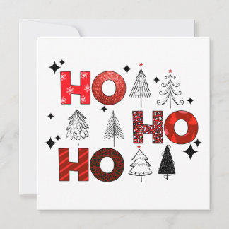 Ho Ho Red Julgranar Winter helgdag-kort